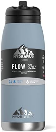 זרימת Hydrapeak 32oz בקבוק מים מבודד עם מכסה קש | קיר כפול ואקום מבודד בקבוקי מים נירוסטה, נטולת